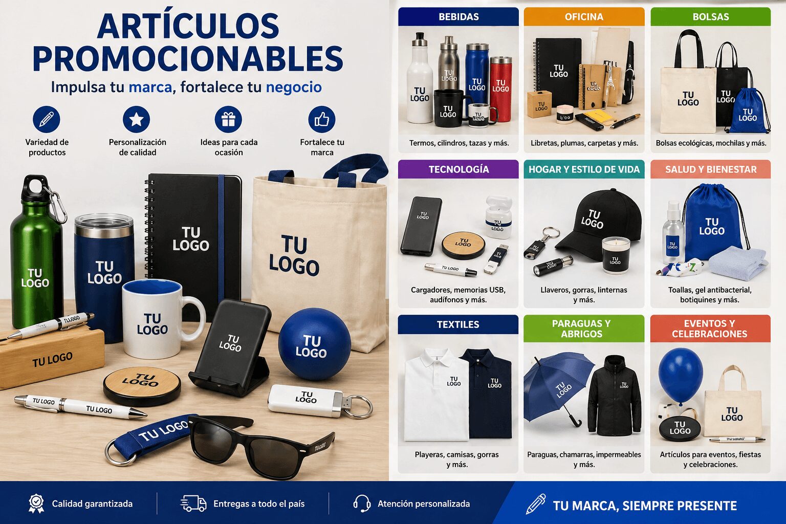 Artículos promocionales para empresas en México — soluciones de marketing corporativo TCHAR